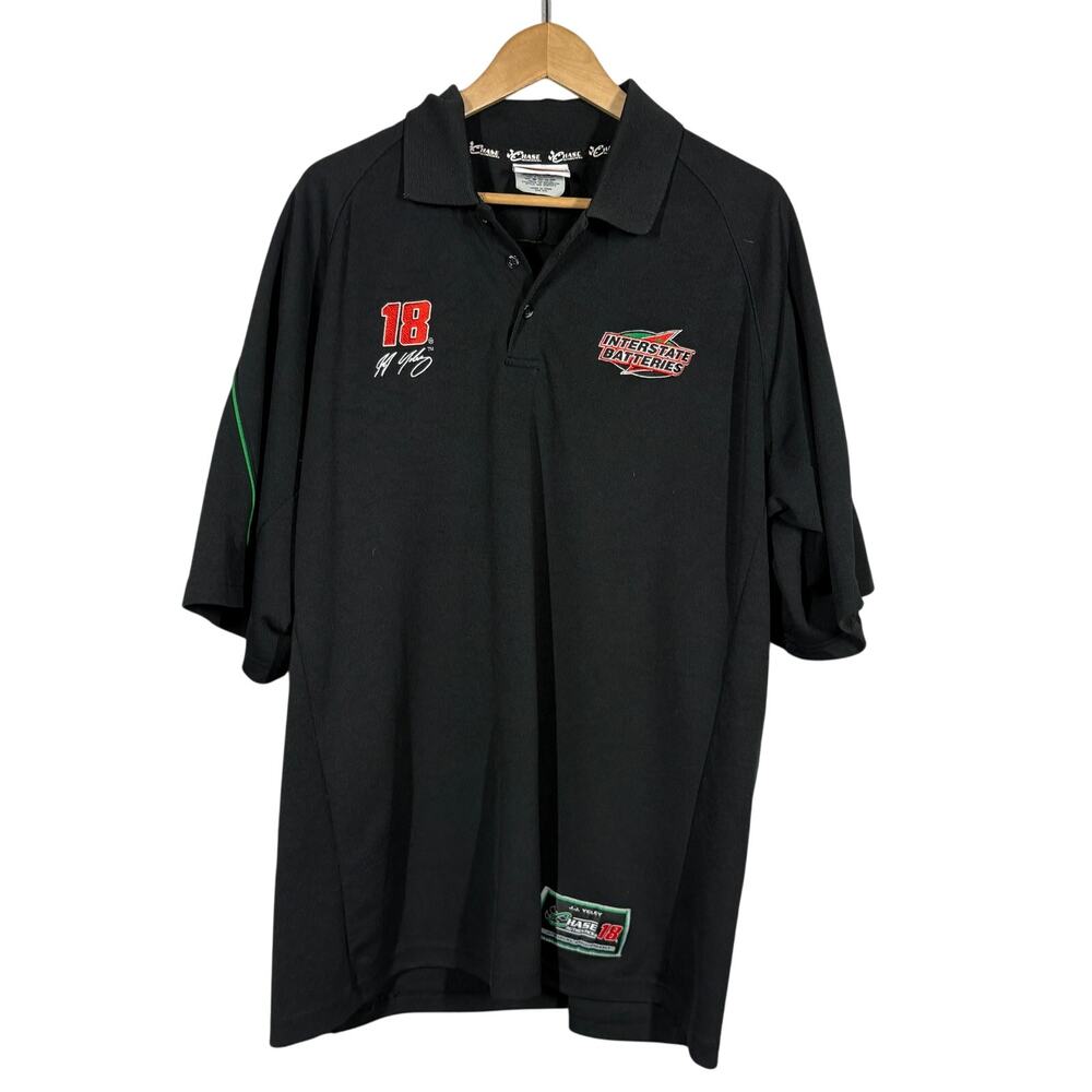 Chase Authentics JJ Yeley Performance Polo Short Sleeve Black Top Shirt - 2XL